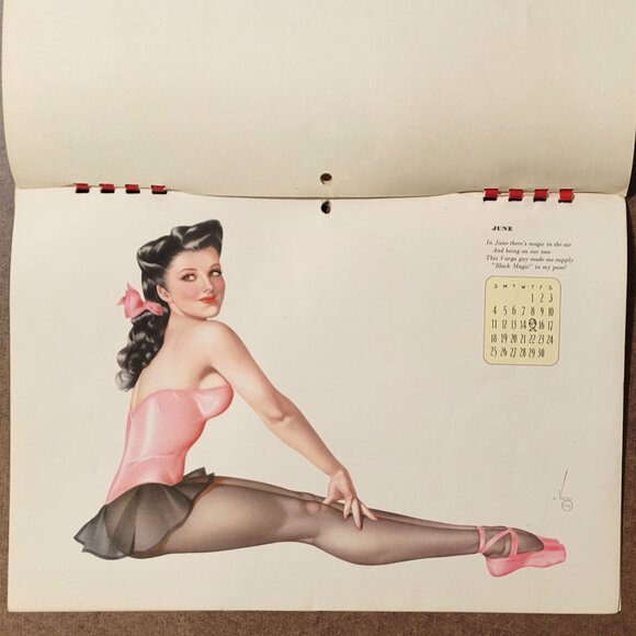 Esquire Varga 1945 Pin-Up Girl Calendar Risque with Envelope - Picture 4 of 12